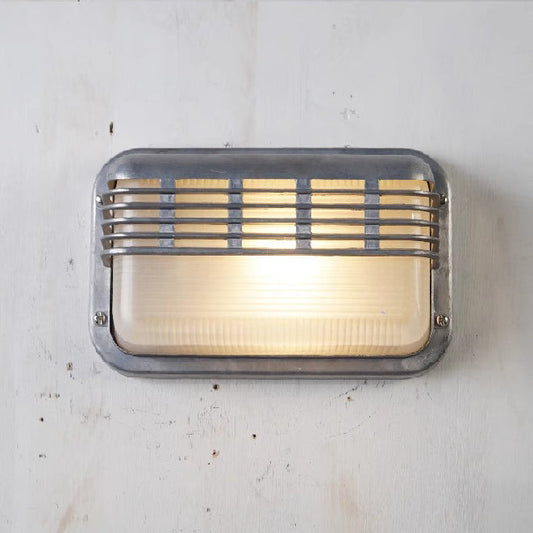Rectangular Aluminum Glass 1-Light Wall Sconce Lamp