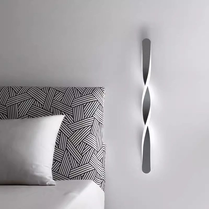 Spiral Twist Long Iron Aluminum LED Wall Sconce Lamp