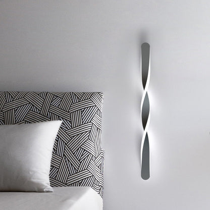 Spiral Twist Long Iron Aluminum LED Wall Sconce Lamp
