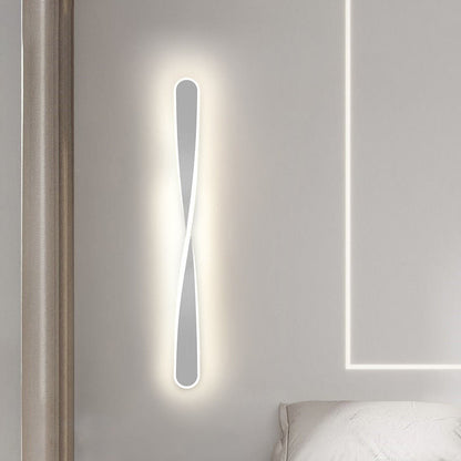 Spiral Twist Long Iron Aluminum LED Wall Sconce Lamp