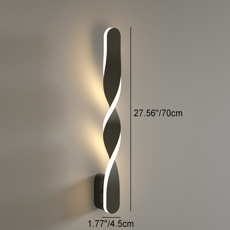 Spiral Twist Long Iron Aluminum LED Wall Sconce Lamp