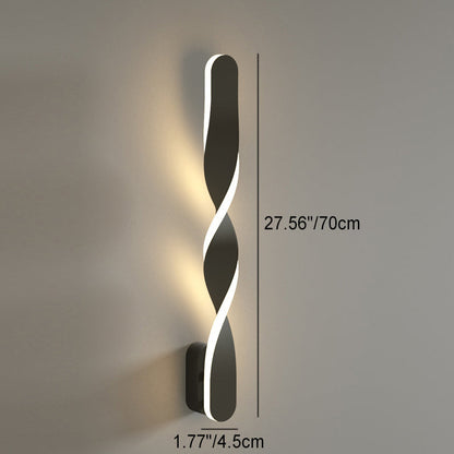 Spiral Twist Long Iron Aluminum LED Wall Sconce Lamp