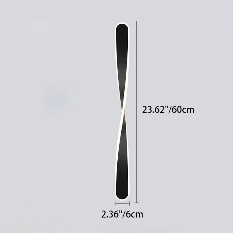 Spiral Twist Long Iron Aluminum LED Wall Sconce Lamp