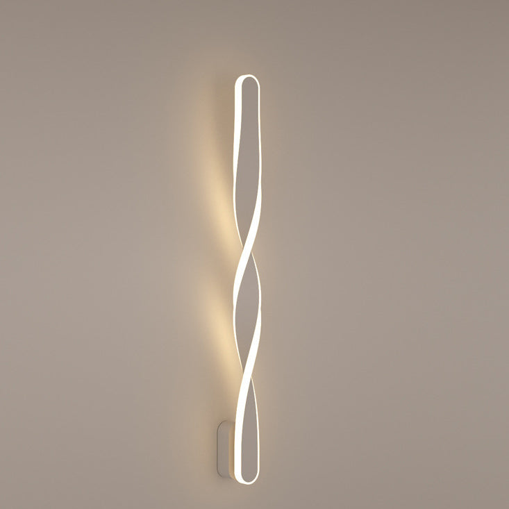 Spiral Twist Long Iron Aluminum LED Wall Sconce Lamp