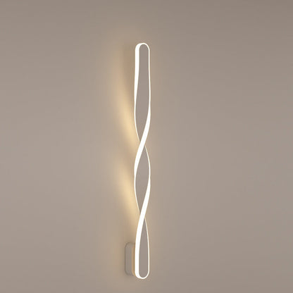 Spiral Twist Long Iron Aluminum LED Wall Sconce Lamp