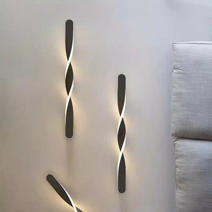 Spiral Twist Long Iron Aluminum LED Wall Sconce Lamp