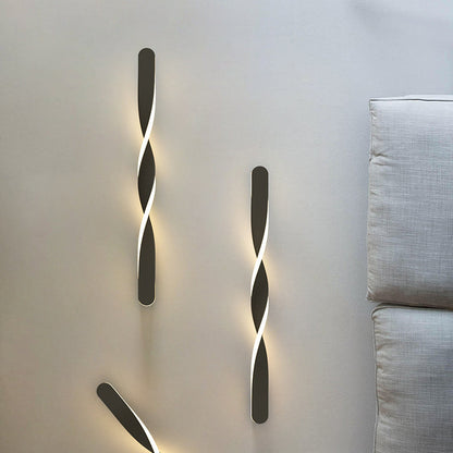Spiral Twist Long Iron Aluminum LED Wall Sconce Lamp