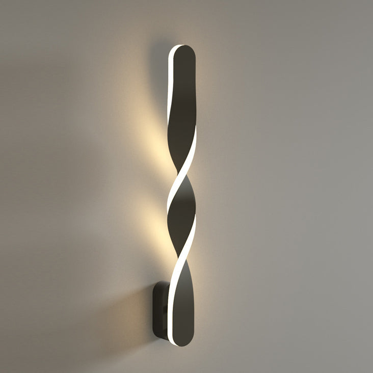 Spiral Twist Long Iron Aluminum LED Wall Sconce Lamp