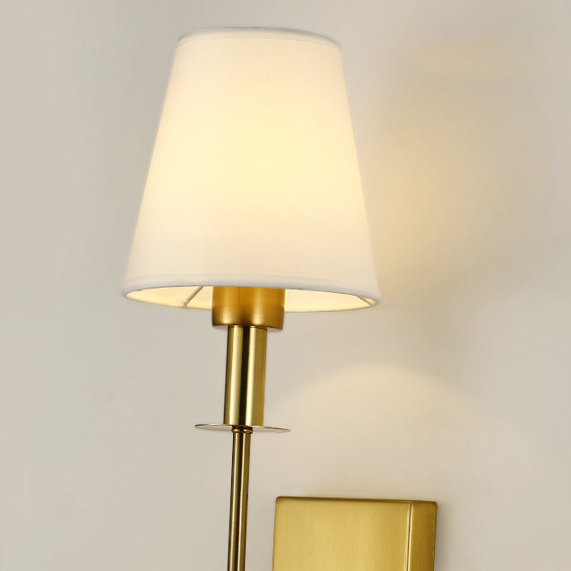 Round Shade Square Iron Base 1-Light Wall Sconce Lamp