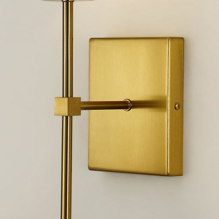 Round Shade Square Iron Base 1-Light Wall Sconce Lamp
