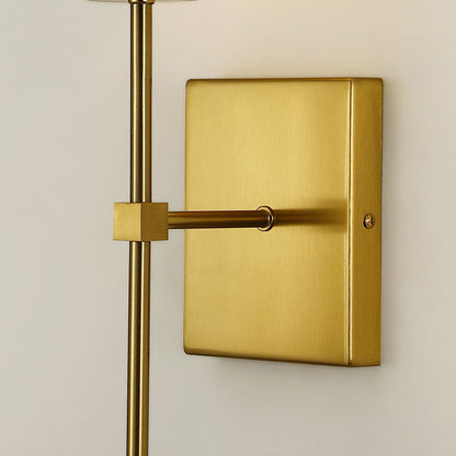 Round Shade Square Iron Base 1-Light Wall Sconce Lamp
