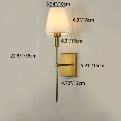 Round Shade Square Iron Base 1-Light Wall Sconce Lamp
