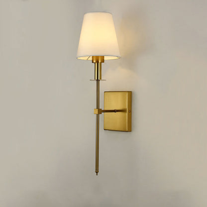 Round Shade Square Iron Base 1-Light Wall Sconce Lamp