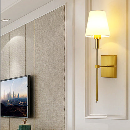 Round Shade Square Iron Base 1-Light Wall Sconce Lamp