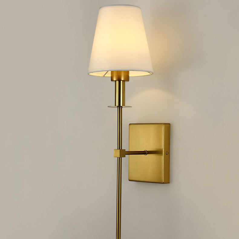 Round Shade Square Iron Base 1-Light Wall Sconce Lamp