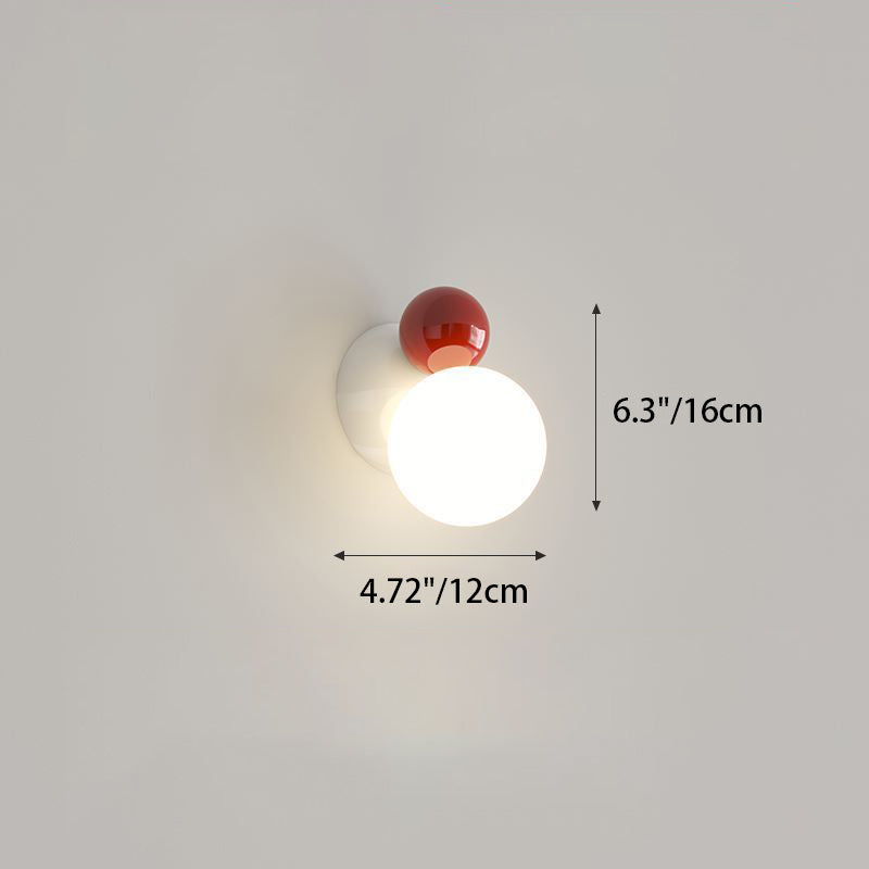 Round Globe Iron Plastic Shade 1-Light Wall Sconce Lamp