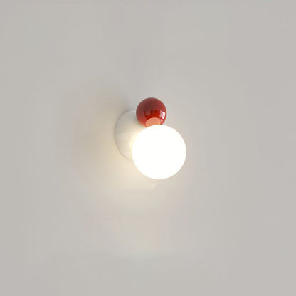 Round Globe Iron Plastic Shade 1-Light Wall Sconce Lamp