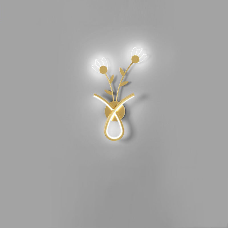 Line Flower Iron Frame Acrylic LED Wall Sconce Lamp