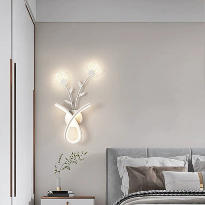Line Flower Iron Frame Acrylic LED Wall Sconce Lamp