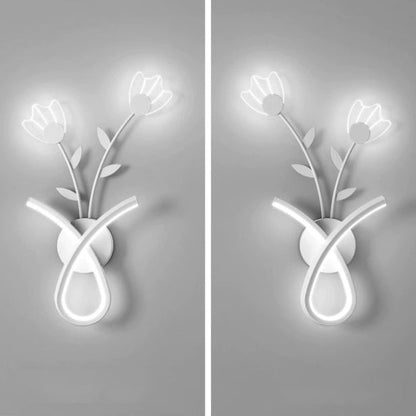Line Flower Iron Frame Acrylic LED Wall Sconce Lamp