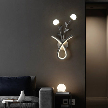 Line Flower Iron Frame Acrylic LED Wall Sconce Lamp