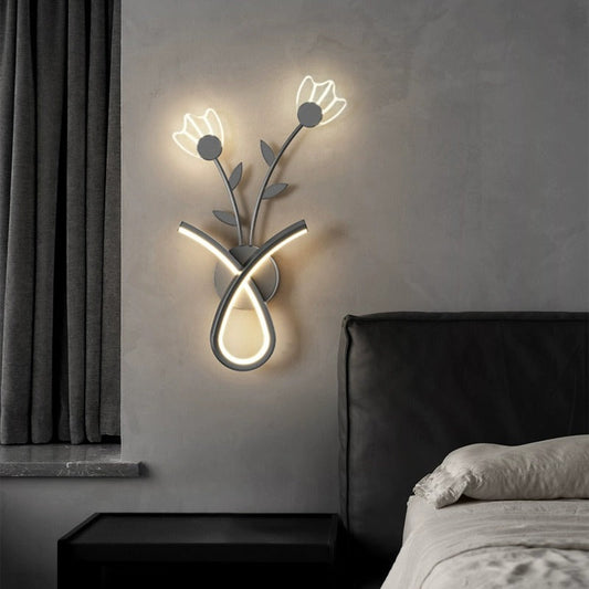Line Flower Iron Frame Acrylic LED Wall Sconce Lamp