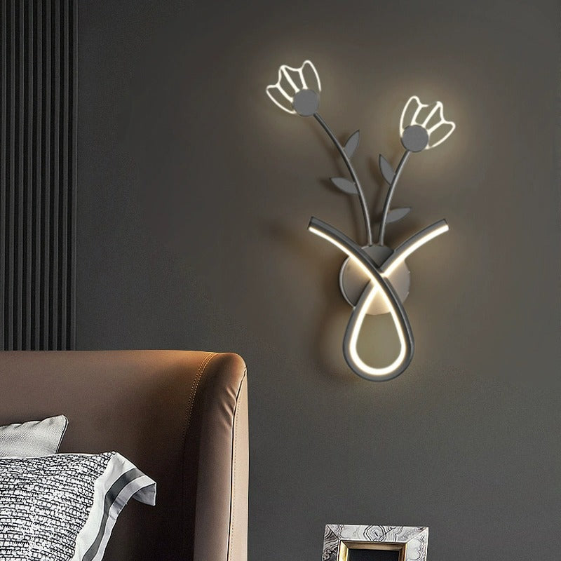 Line Flower Iron Frame Acrylic LED Wall Sconce Lamp
