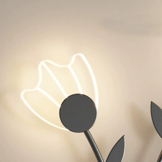Line Flower Iron Frame Acrylic LED Wall Sconce Lamp