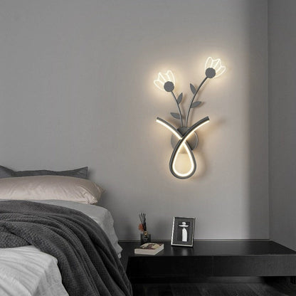 Line Flower Iron Frame Acrylic LED Wall Sconce Lamp