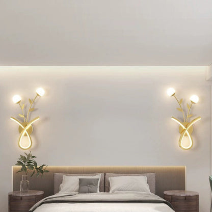 Line Flower Iron Frame Acrylic LED Wall Sconce Lamp