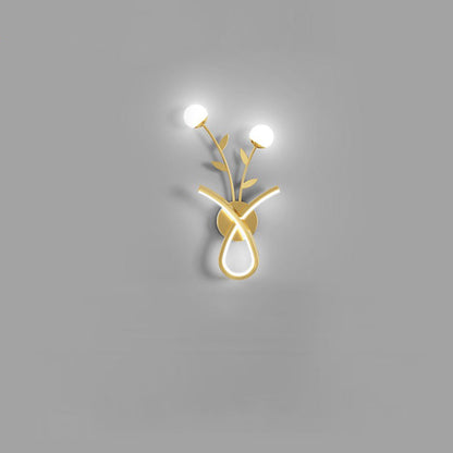 Line Flower Iron Frame Acrylic LED Wall Sconce Lamp
