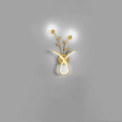 Line Flower Iron Frame Acrylic LED Wall Sconce Lamp