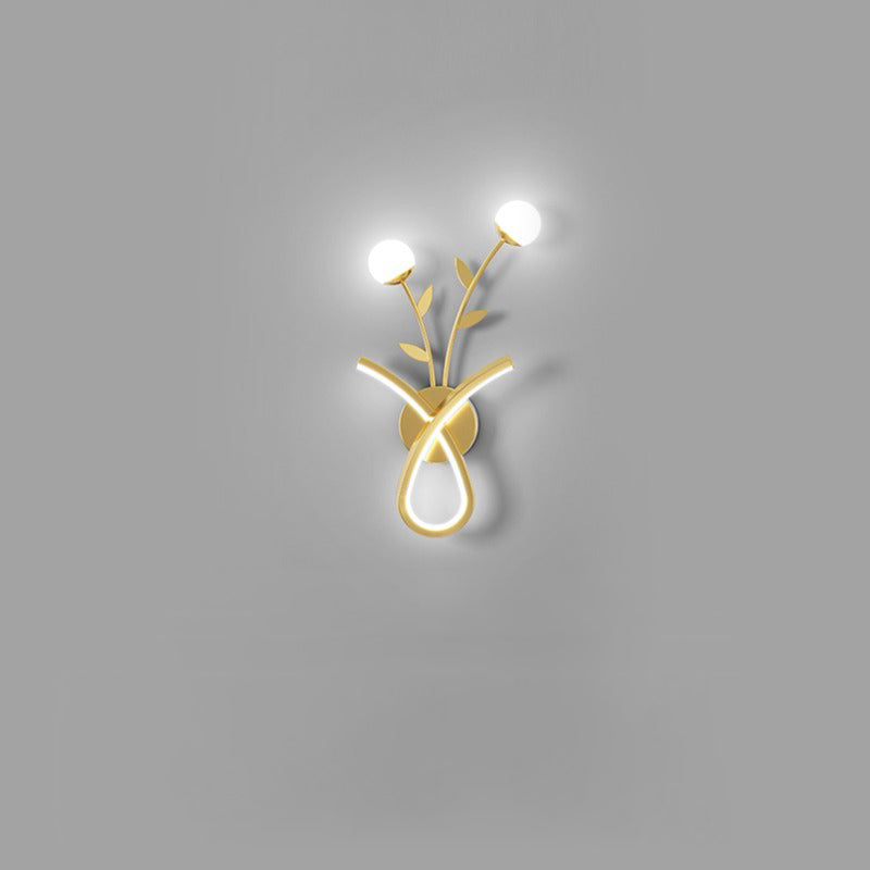 Line Flower Iron Frame Acrylic LED Wall Sconce Lamp
