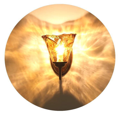 Cup Full Brass Frame Glass Shade 1-Light Wall Sconce Lamp