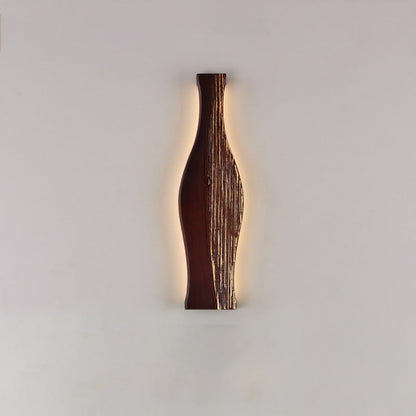 Japanese Shape Wood Aluminum Silicone LED Wall Sconce Lamp
