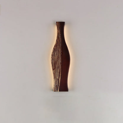 Japanese Shape Wood Aluminum Silicone LED Wall Sconce Lamp
