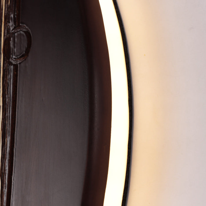 Japanese Shape Wood Aluminum Silicone LED Wall Sconce Lamp