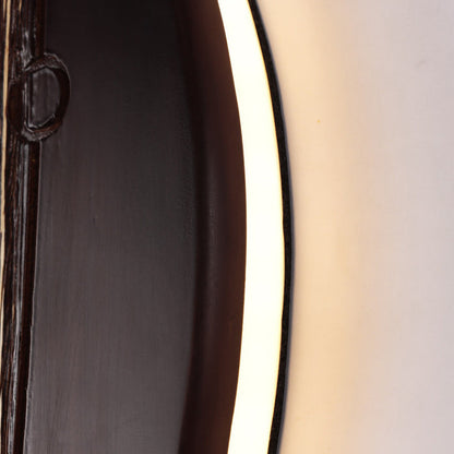 Japanese Shape Wood Aluminum Silicone LED Wall Sconce Lamp