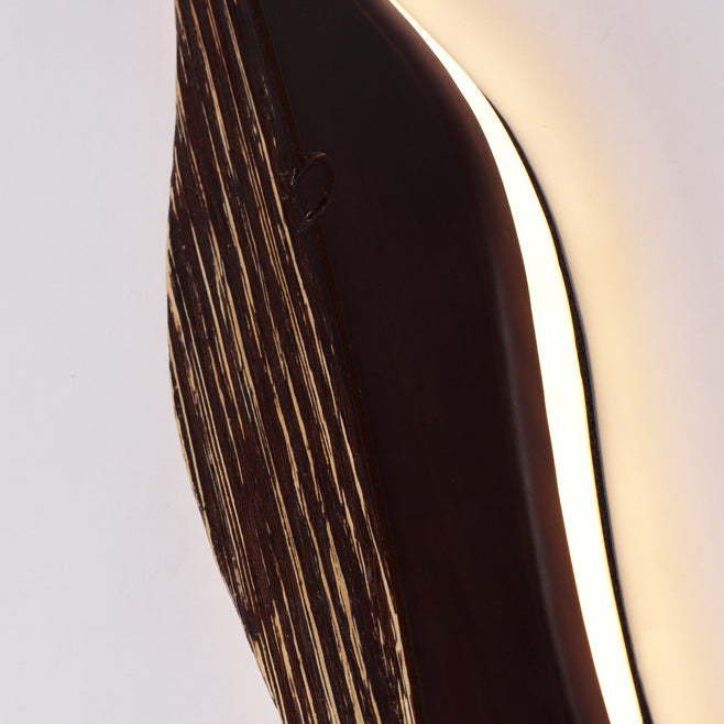 Japanese Shape Wood Aluminum Silicone LED Wall Sconce Lamp