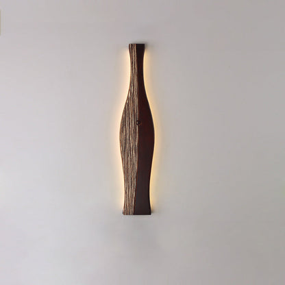 Japanese Shape Wood Aluminum Silicone LED Wall Sconce Lamp