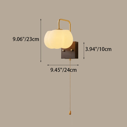Straight Square Wooden Base Iron 1-Light Wall Sconce Lamp