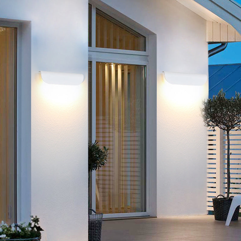 Outdoor Rectangle Aluminum Glass LED Wall Sconce Lamp