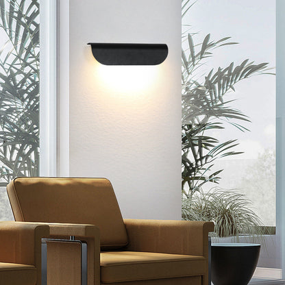 Outdoor Rectangle Aluminum Glass LED Wall Sconce Lamp