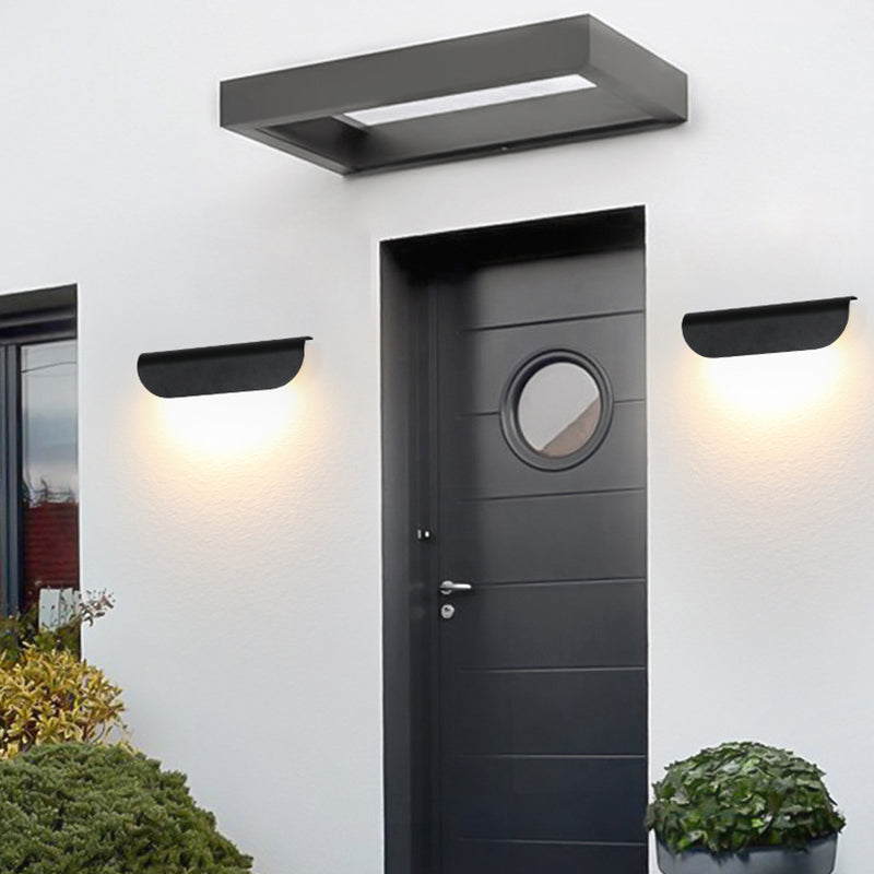 Outdoor Rectangle Aluminum Glass LED Wall Sconce Lamp