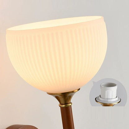 Cylinder Oval Wood Hardware Glass 1-Light Wall Sconce Lamp