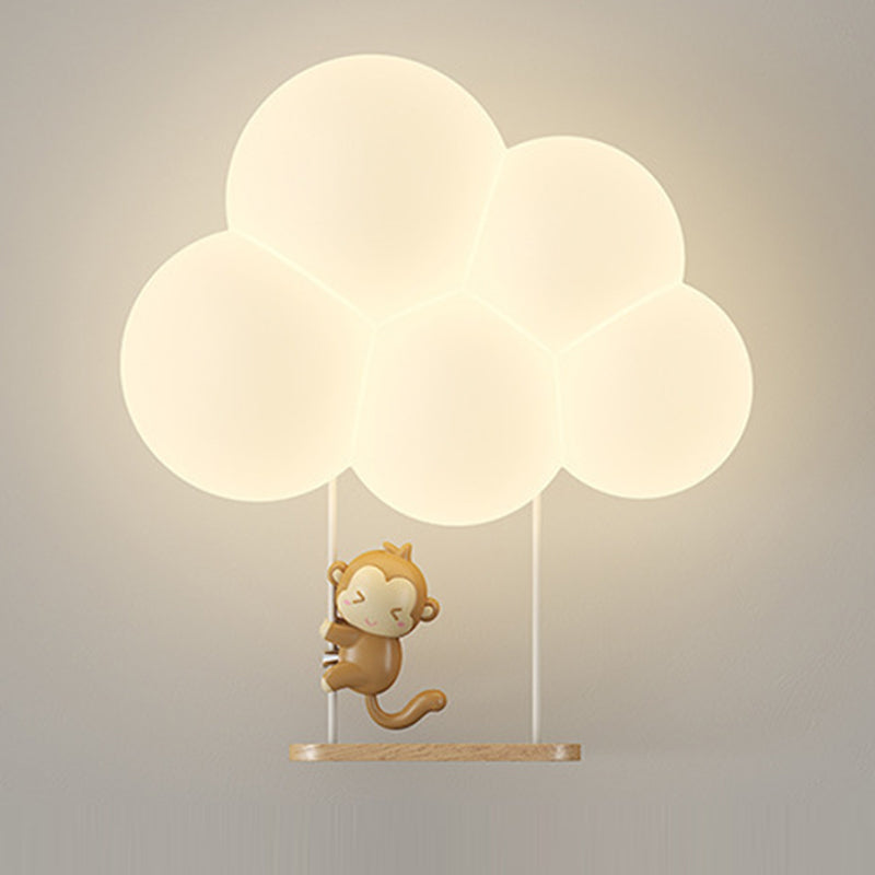 Round Cloud Shape Animal Iron PE Shade LED Wall Sconce Lamp