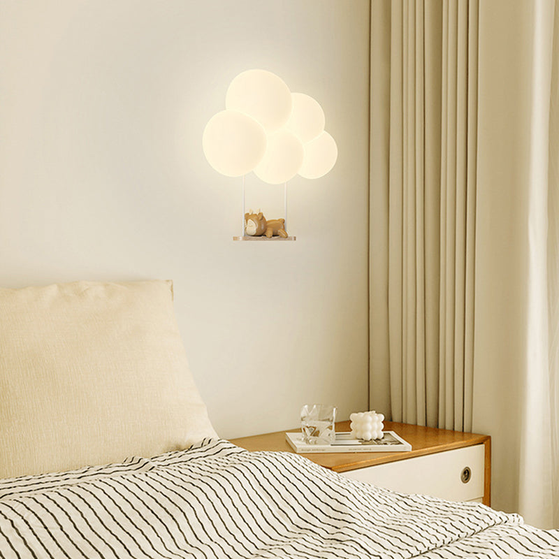 Round Cloud Shape Animal Iron PE Shade LED Wall Sconce Lamp