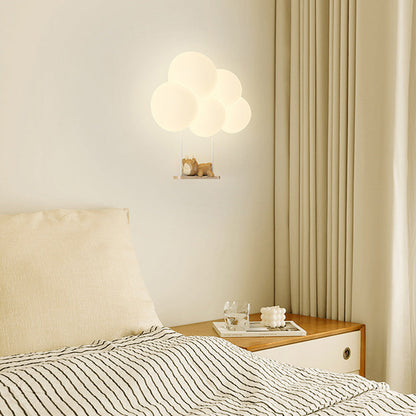 Round Cloud Shape Animal Iron PE Shade LED Wall Sconce Lamp