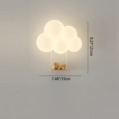 Round Cloud Shape Animal Iron PE Shade LED Wall Sconce Lamp