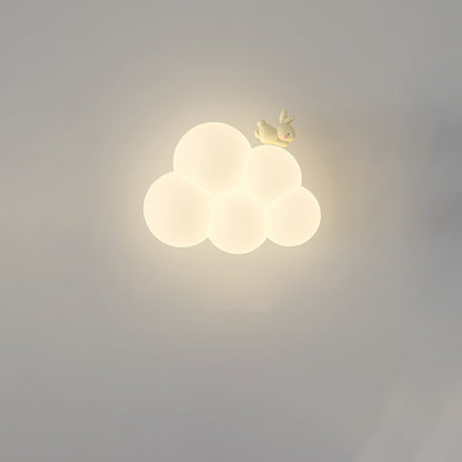 Round Cloud Shape Animal Iron PE Shade LED Wall Sconce Lamp